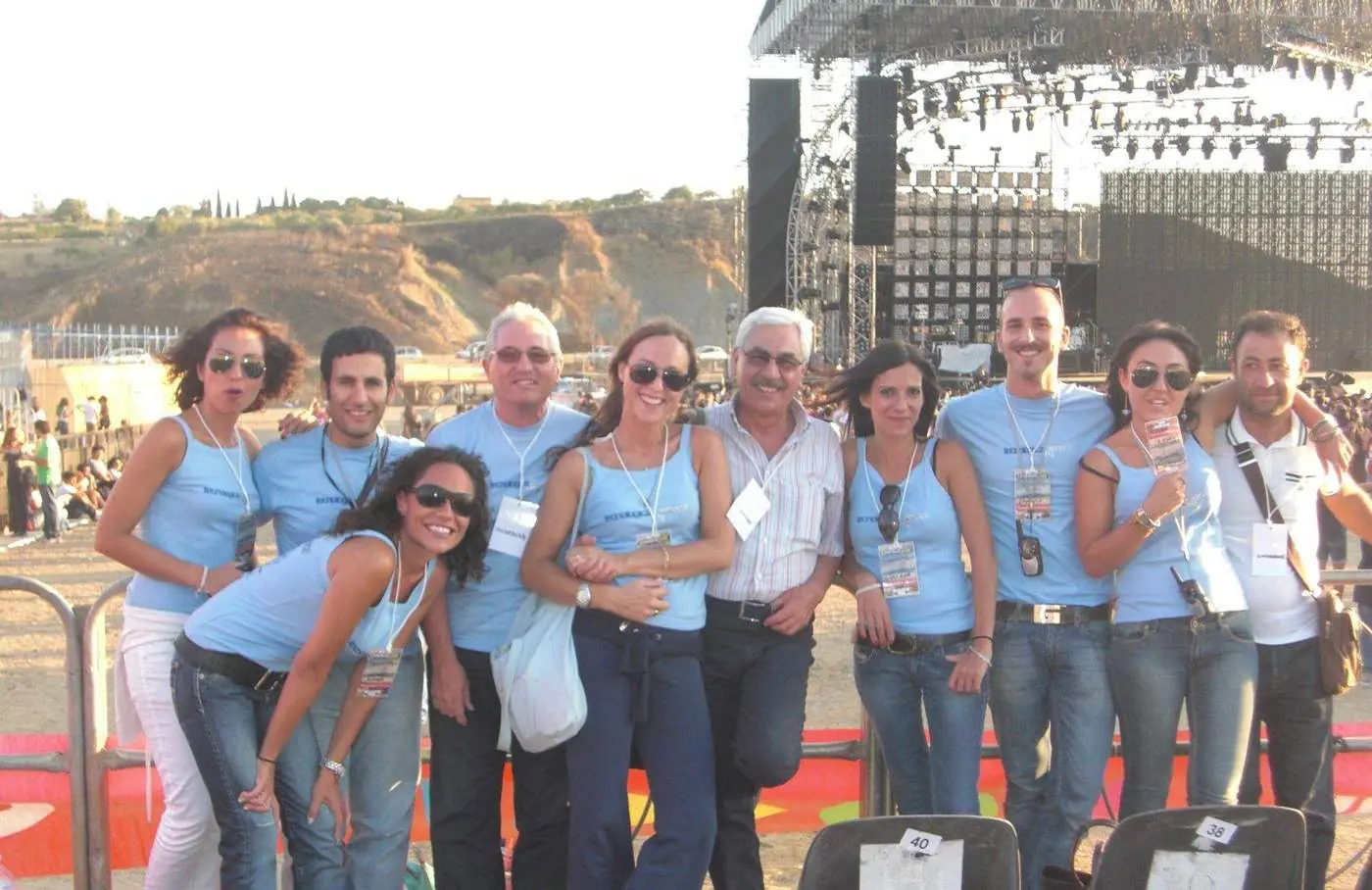 Lo staff di Tecnologica Service a un grande concerto all’aperto, 2011